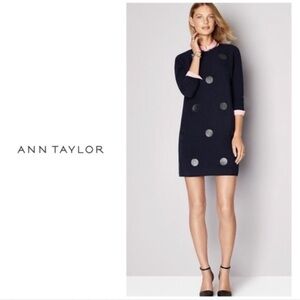 NWT Ann Taylor faux leather dot side zip dress